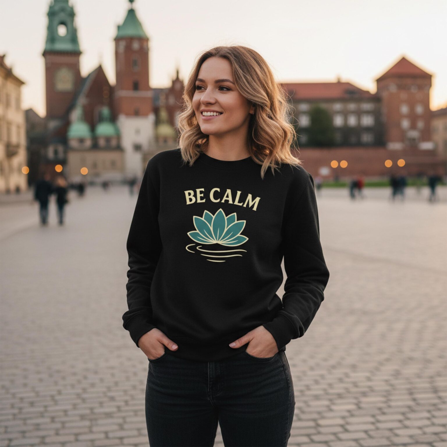 Bluza bez kaptura damska BE CALM