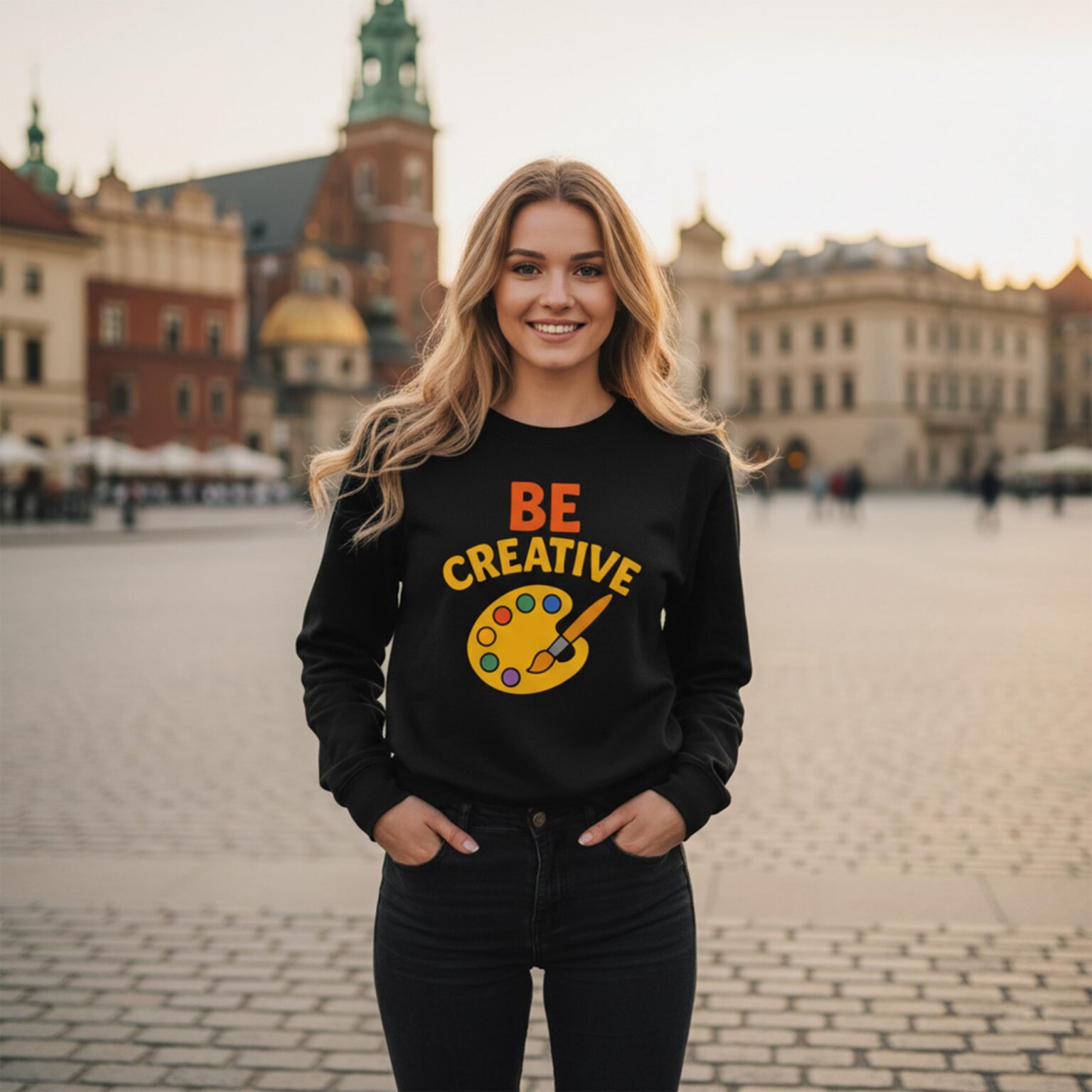 Bluza bez kaptura damska BE CREATIVE