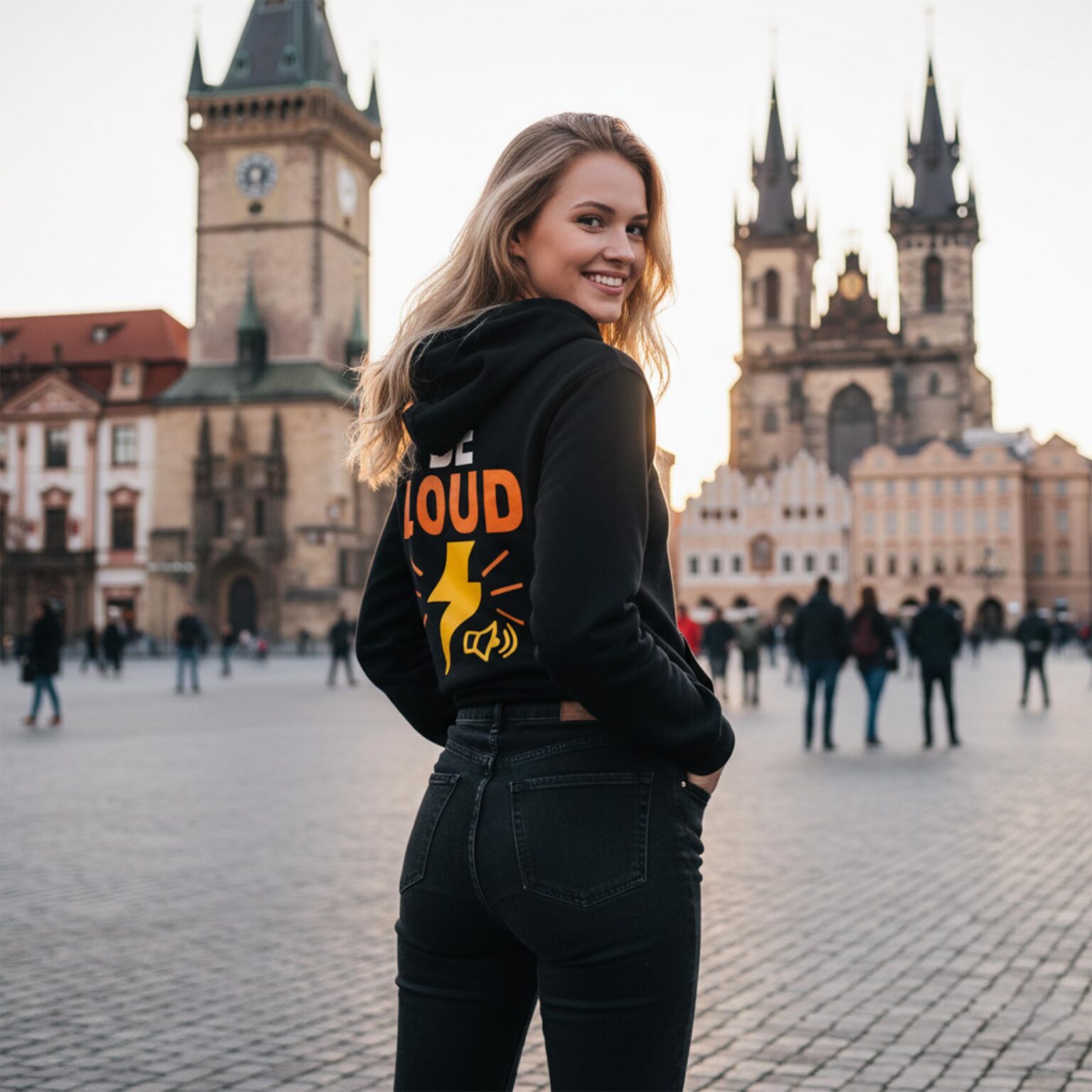 Bluza z kapturem damska BE LOUD2