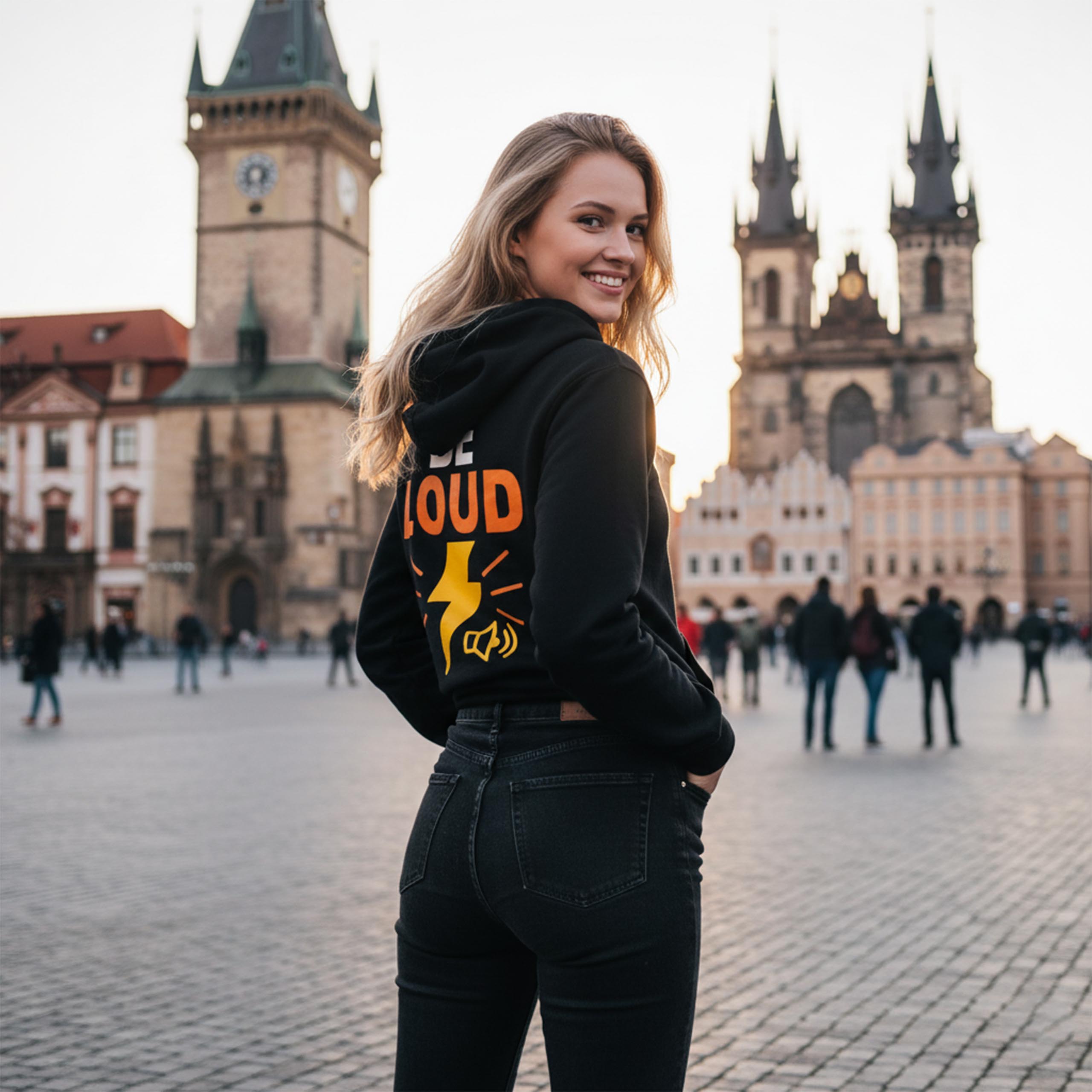 Bluza z kapturem damska BE LOUD2