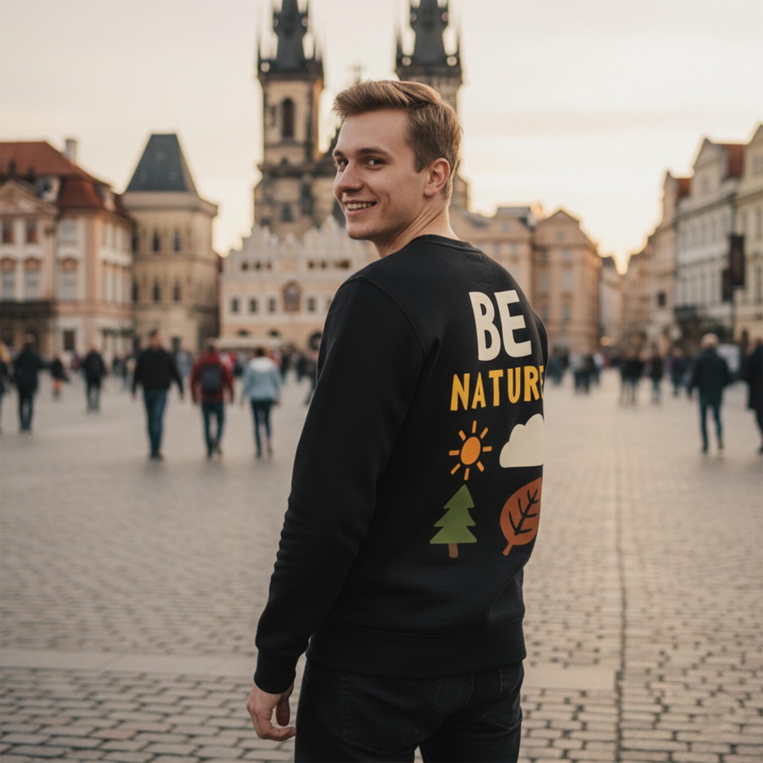 Bluza bez kaptura męska BE NATURE